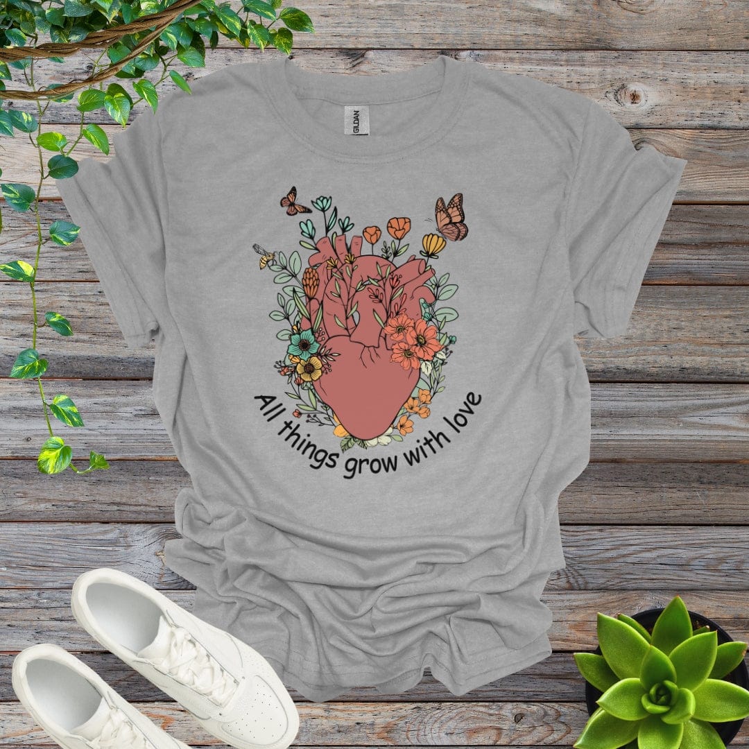 Sport Grey / S All things grow with love Shirt