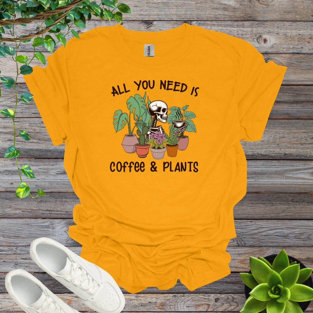 Gold / S All you need is coffee & plants Shirt