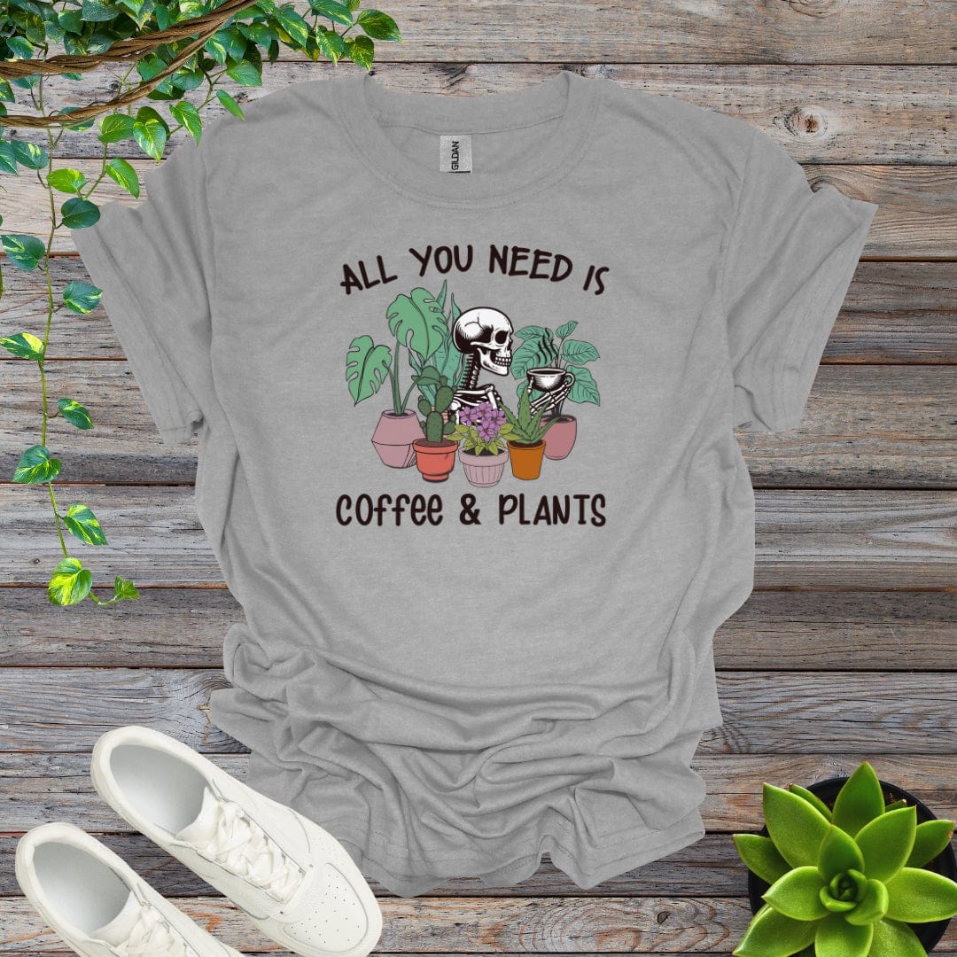 Sport Grey / S All you need is coffee & plants Shirt