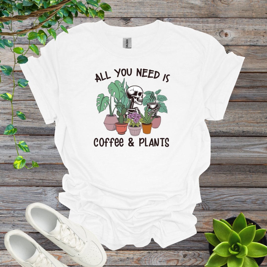 White / S All you need is coffee & plants Shirt