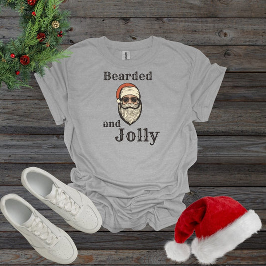 Sport Grey / S Bearded & Jolly Christmas Santa Shirt