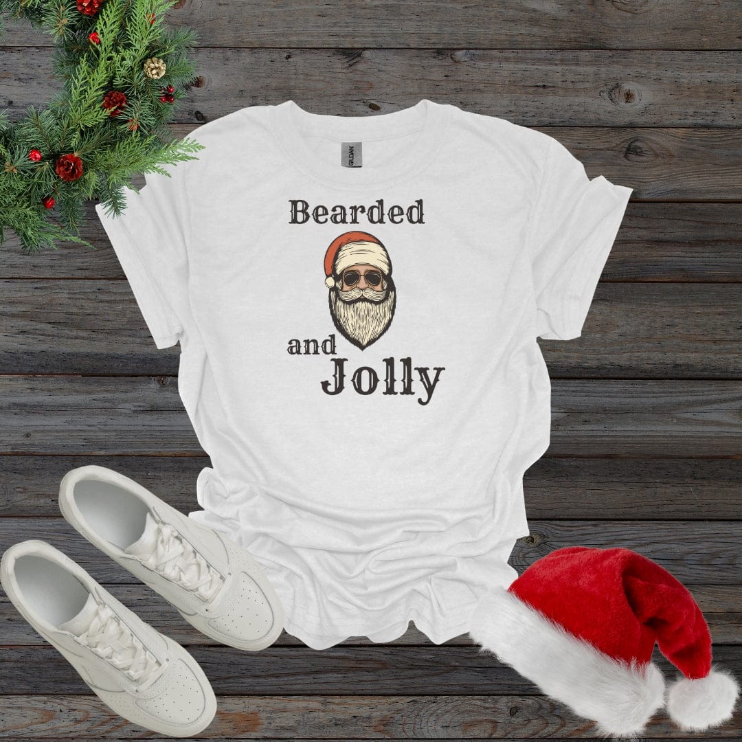 White / S Bearded & Jolly Christmas Santa Shirt