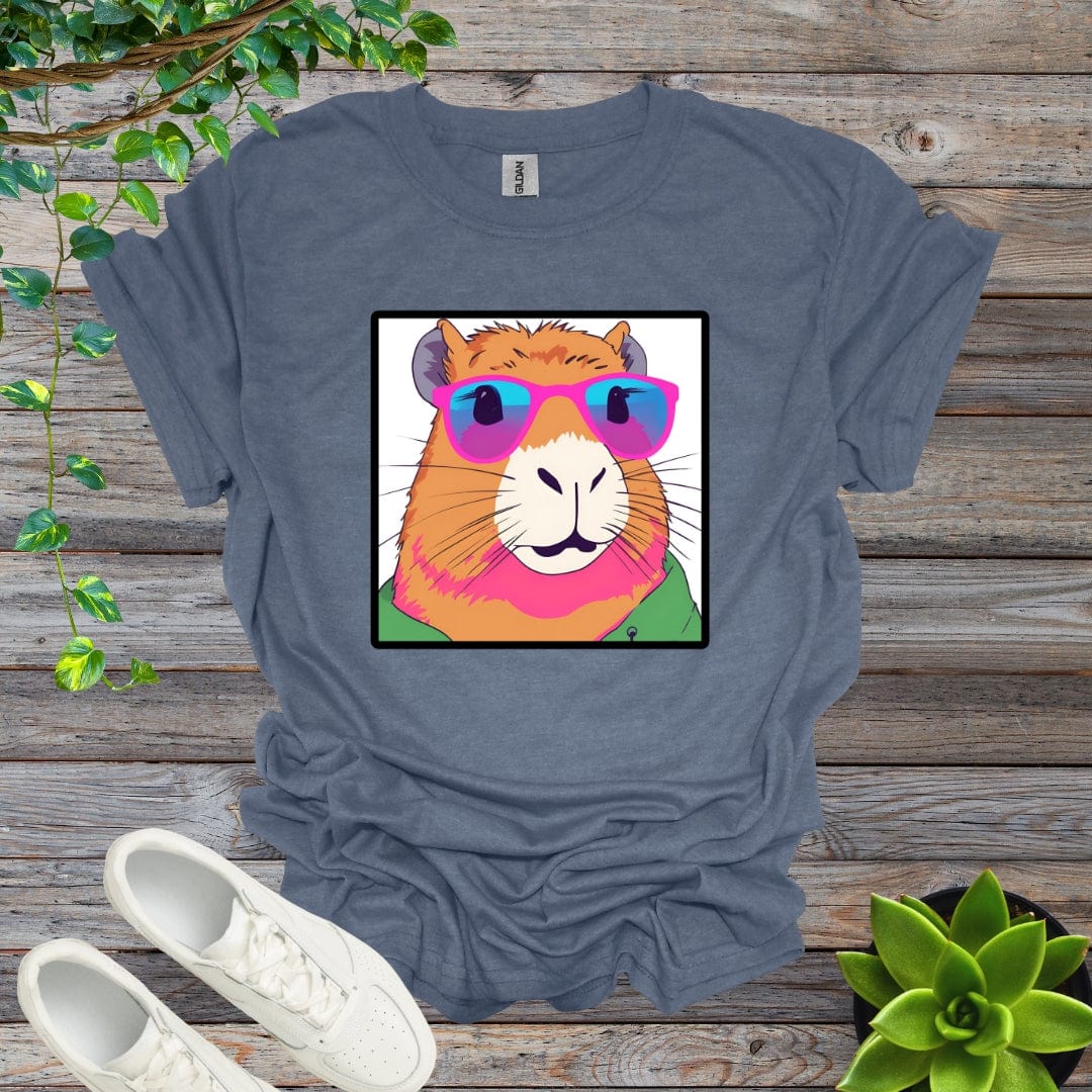 Heather Indigo / S Capybara - Cartoon Shirt