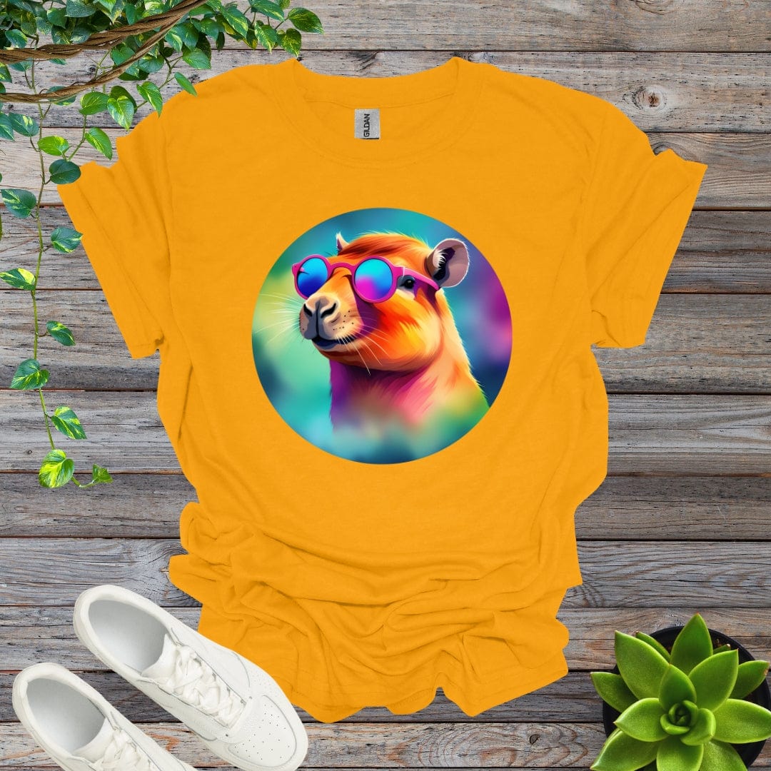 Gold / S Capybara - Watercolor Shirt