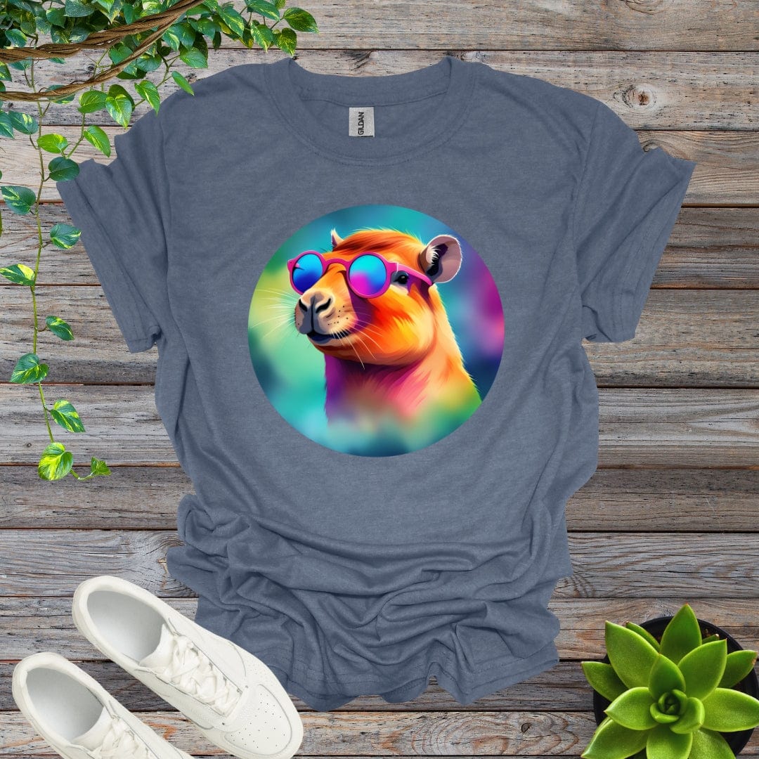 Heather Indigo / S Capybara - Watercolor Shirt