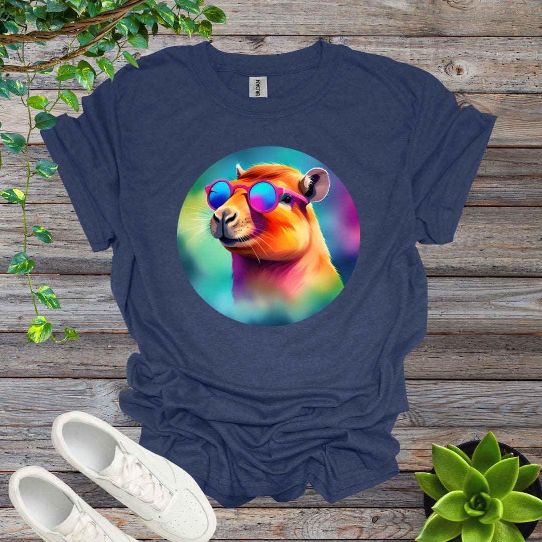 Heather Navy / S Capybara - Watercolor Shirt