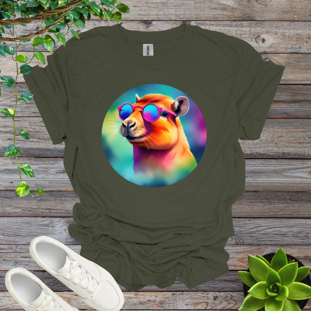 Military Green / S Capybara - Watercolor Shirt