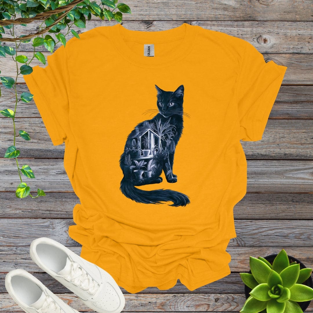 Gold / S Cat Plant Silhouette Shirt