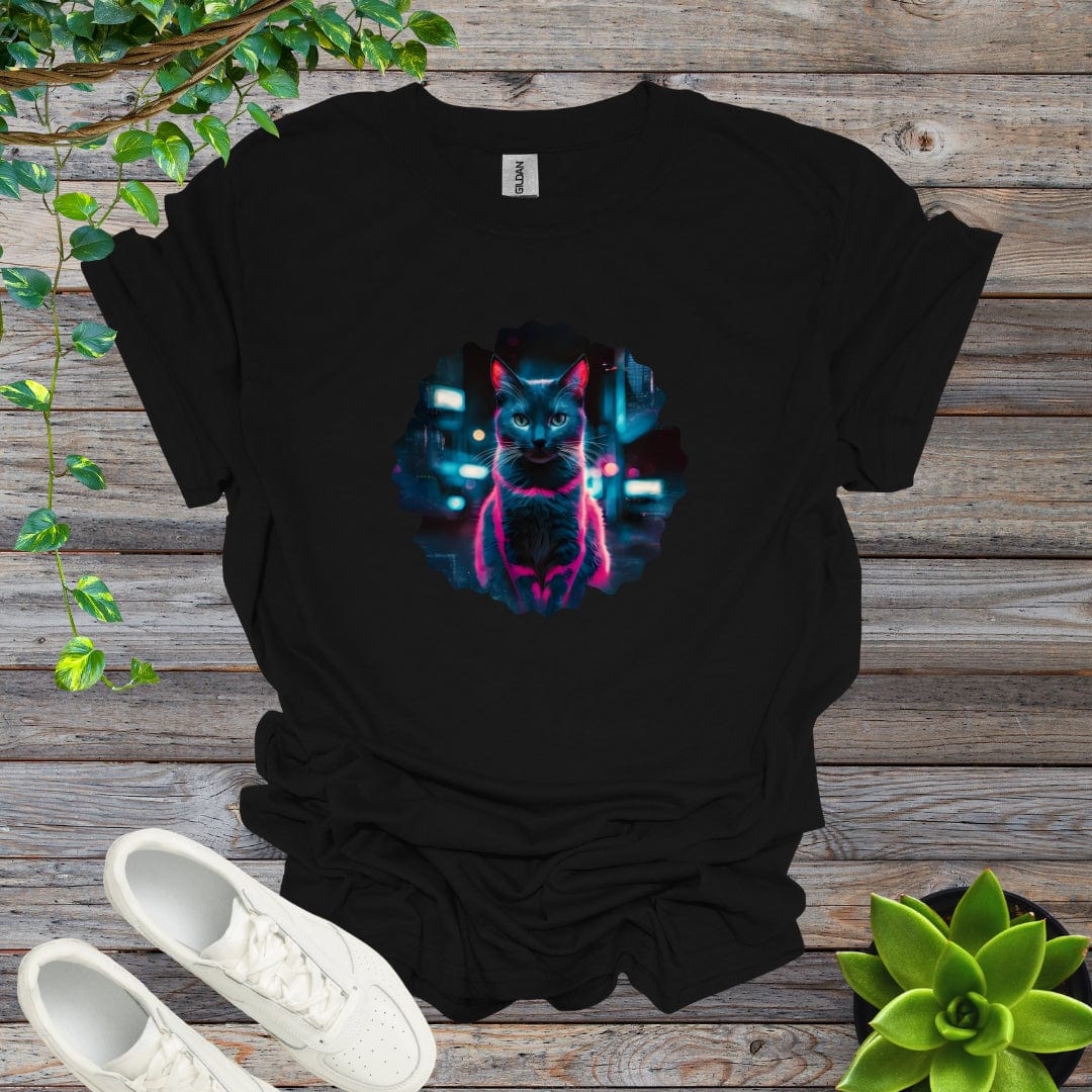 Black / S City Neon Cat Shirt