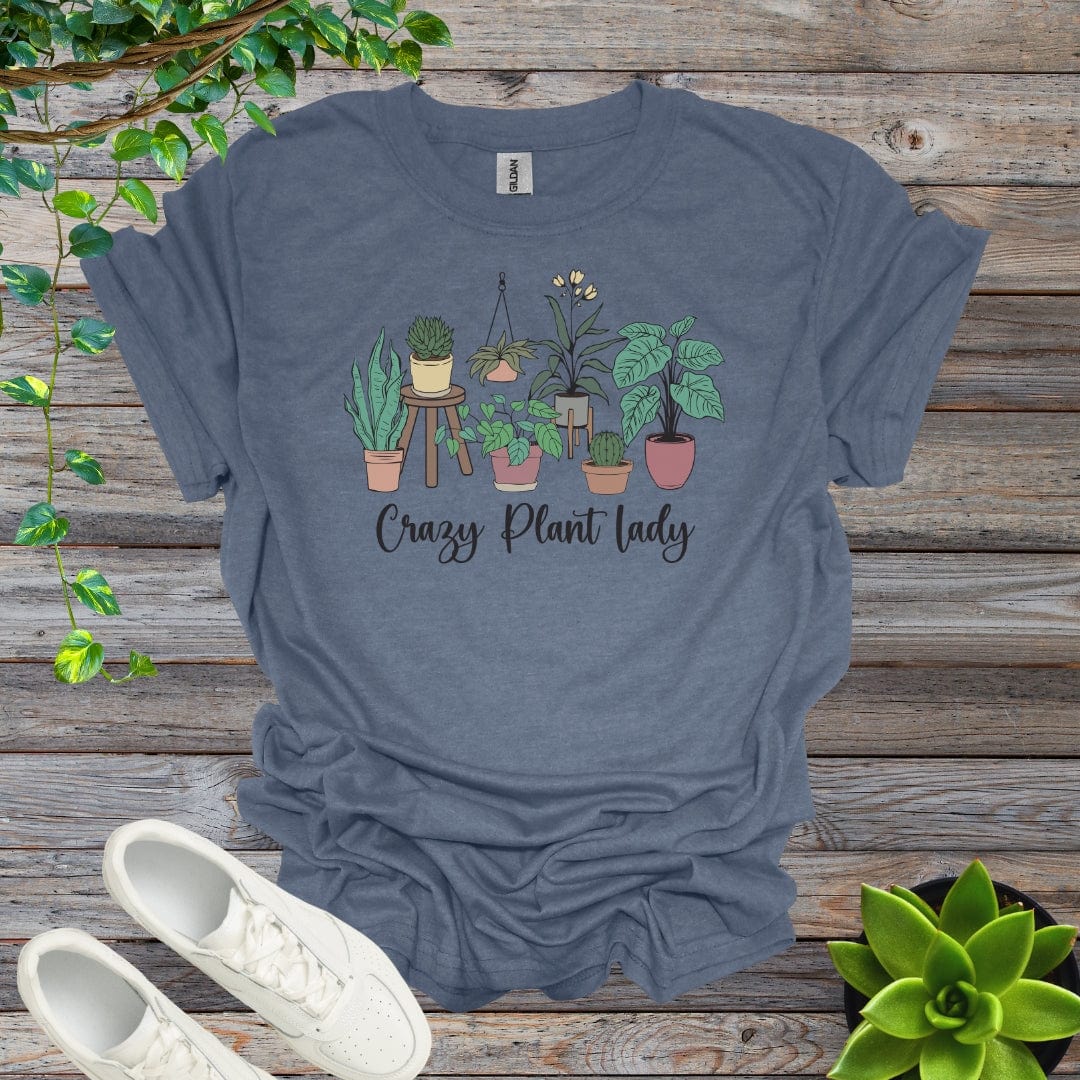 Heather Indigo / S Crazy Plant Lady Version 1 Shirt