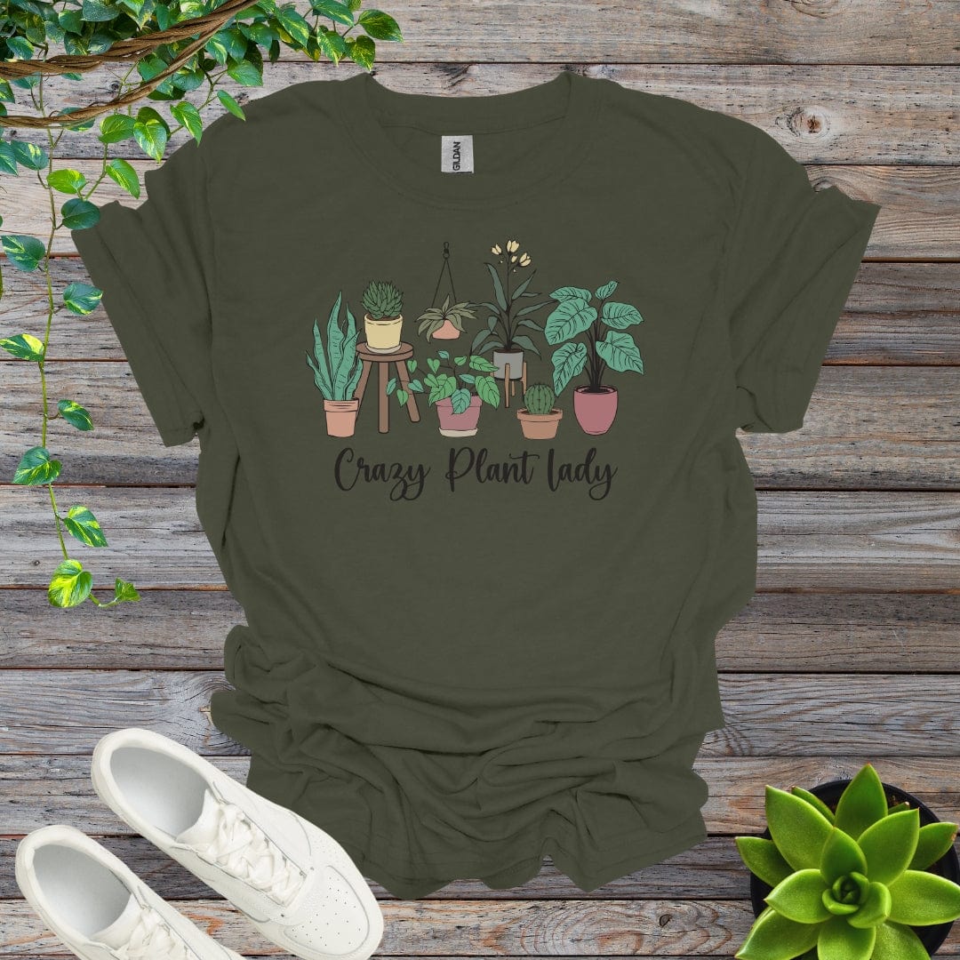 Military Green / S Crazy Plant Lady Version 1 Shirt