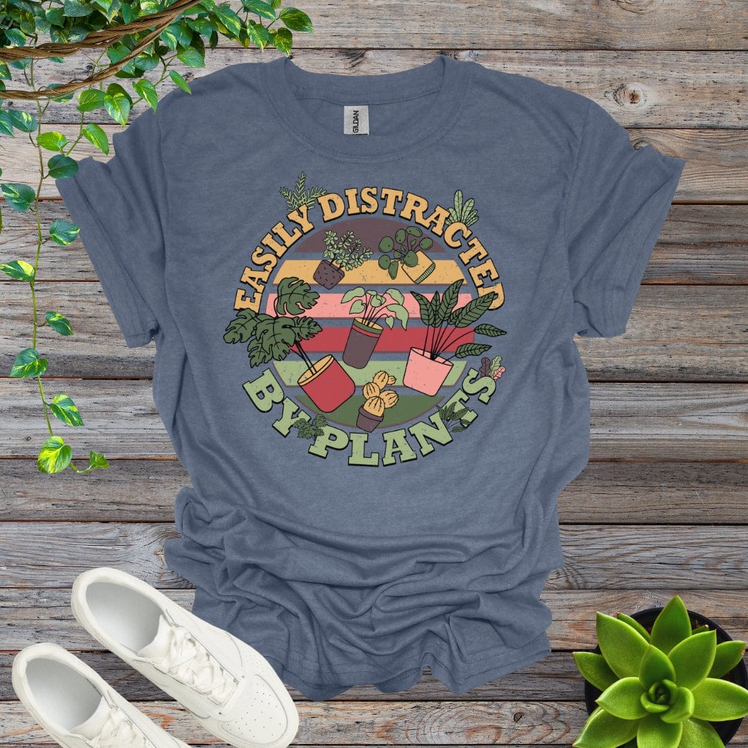 Heather Indigo / S Easily Distracted By Plants Shirt