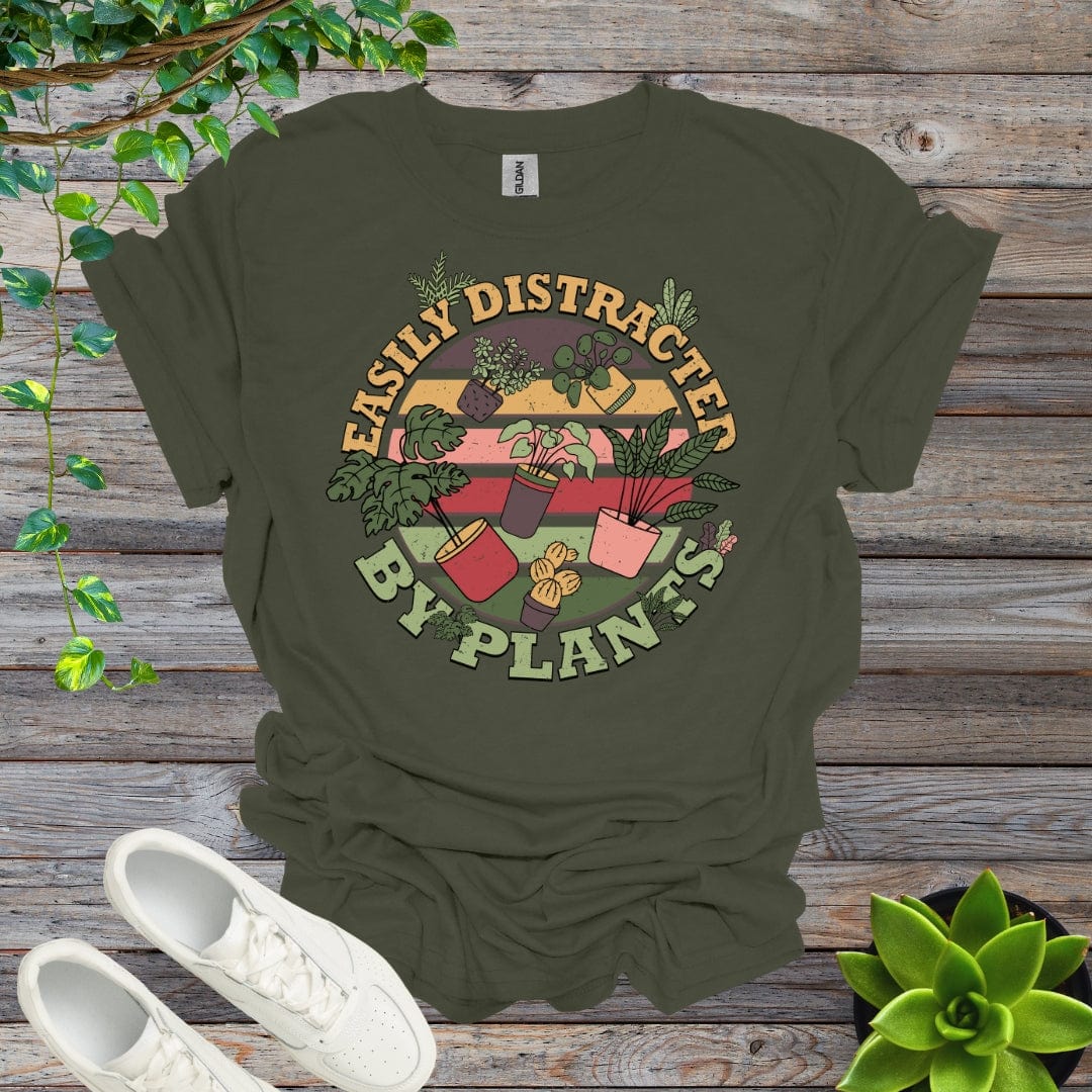 Military Green / S Easily Distracted By Plants Shirt