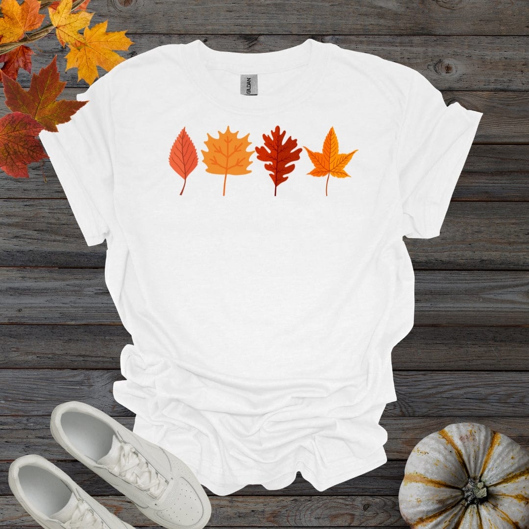 White / S Fall Leaves V1 shirt