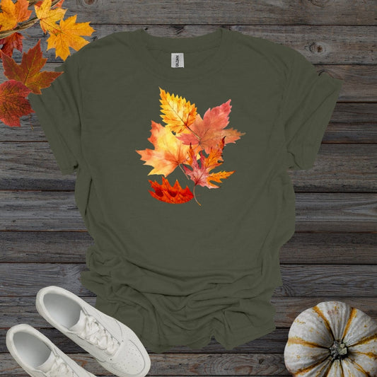 Military Green / S Fall Leaves V2 Shirt