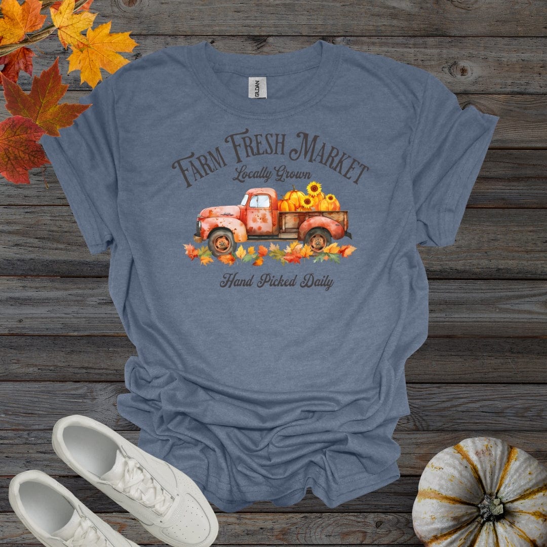 Heather Indigo / S Farm Fresh Hand Picked Pumpkins - Version 3 Shirt