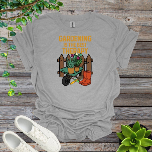 Sport Grey / S Gardening Is The Best Therapy Shirt