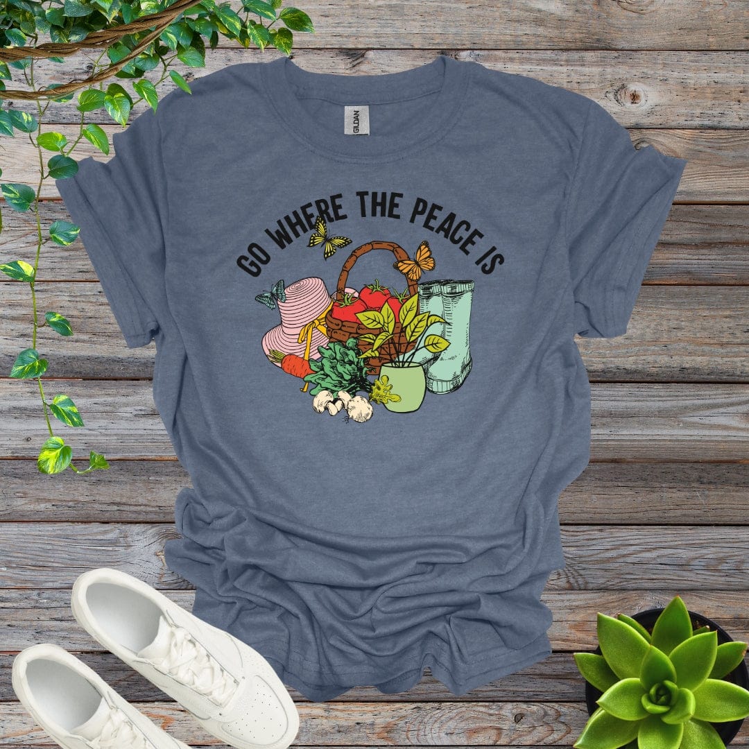 Heather Indigo / S Go Where The Peace Is Shirt