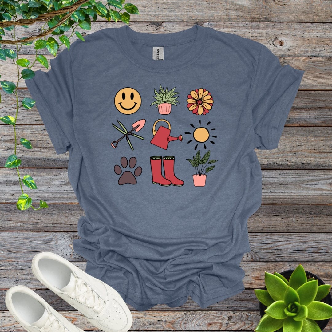 Heather Indigo / S Happy Garden Elements Shirt