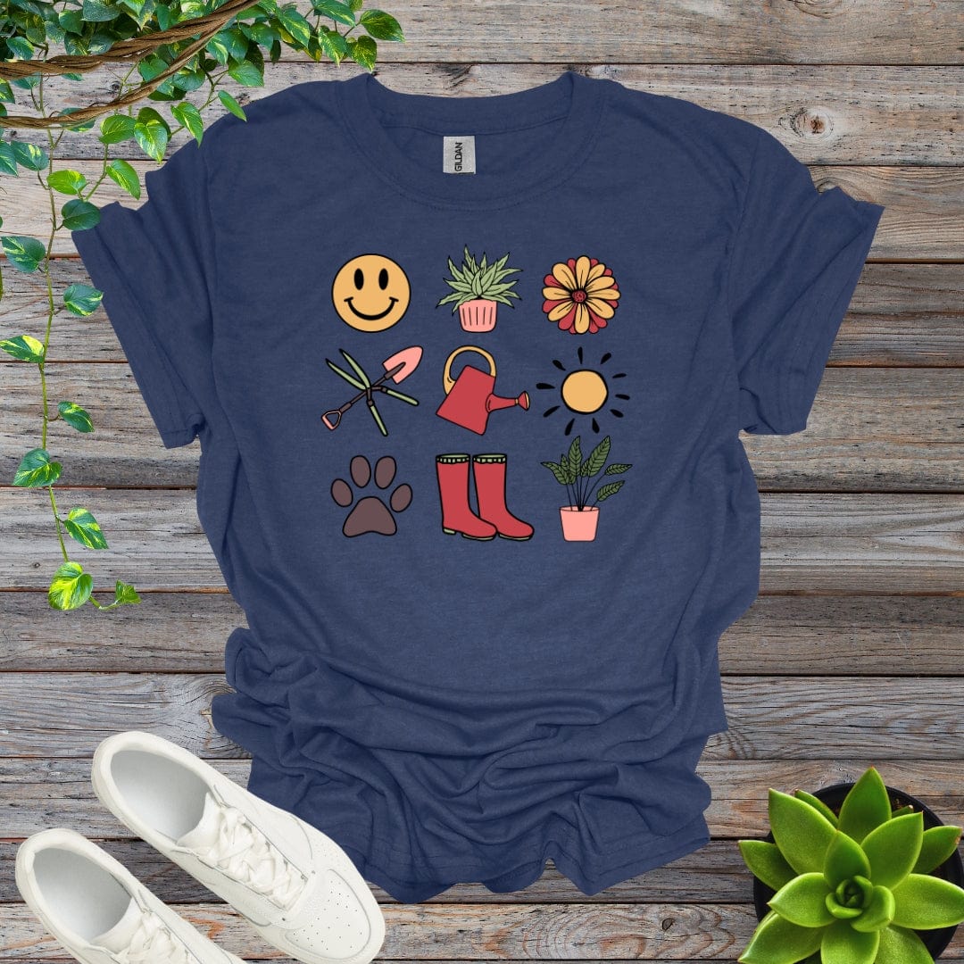 Heather Navy / S Happy Garden Elements Shirt