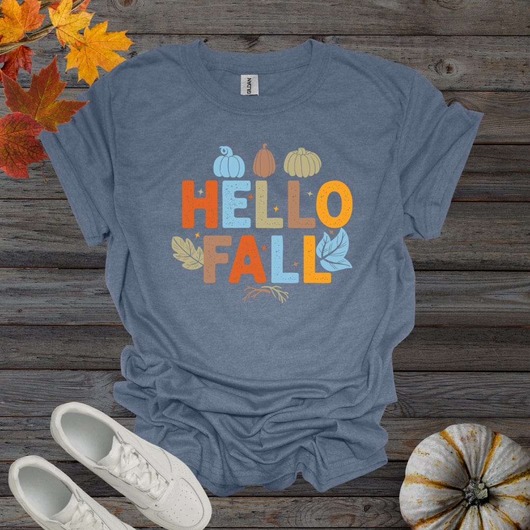 Heather Indigo / S Hello Fall Shirt