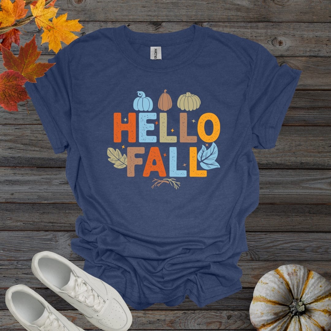 Heather Navy / S Hello Fall Shirt