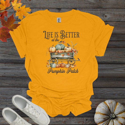 Gold / S Life Is Better At The Pumpkin Patch - Version 1 Shirt