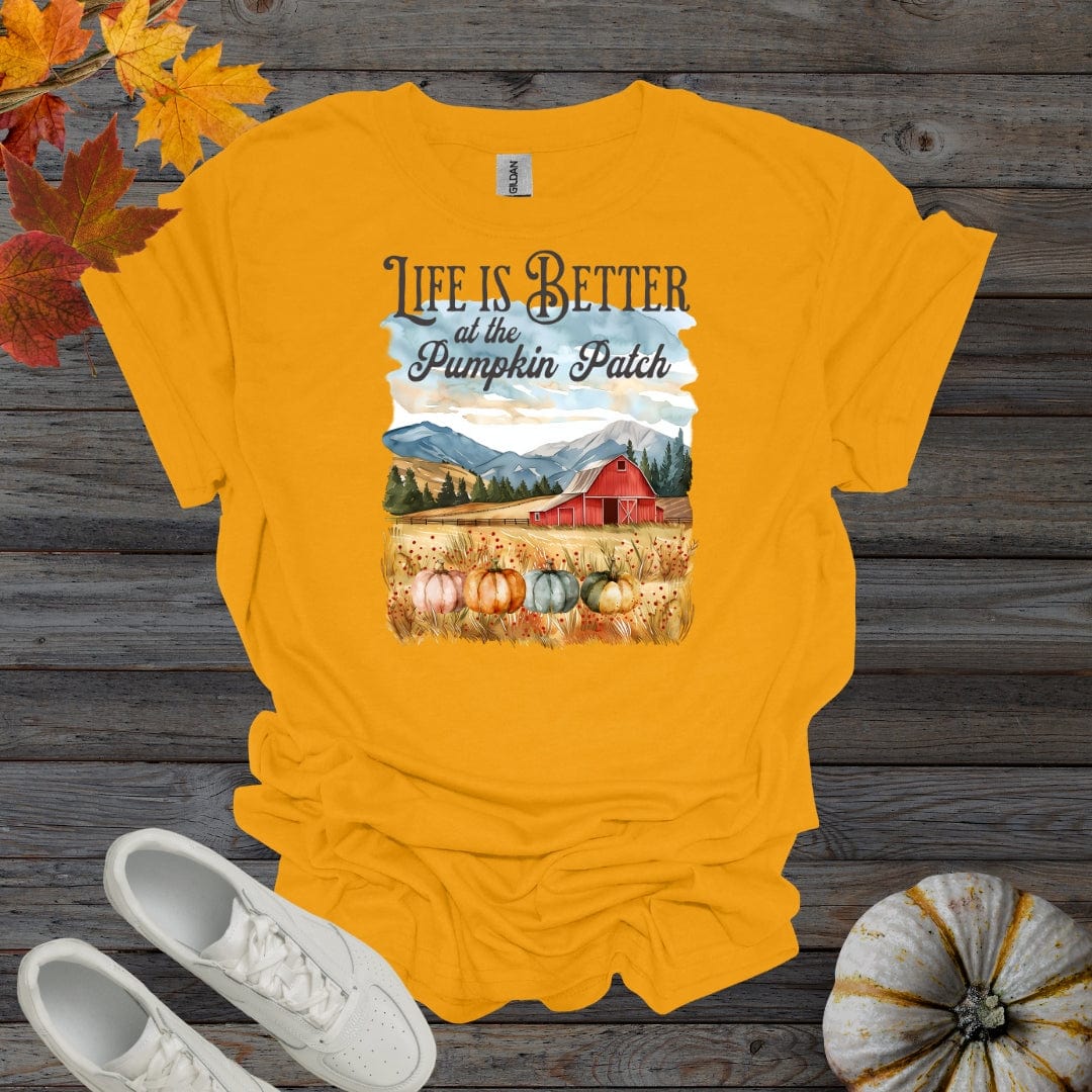 Gold / S Life Is Better At The Pumpkin Patch - Version 2 Shirt