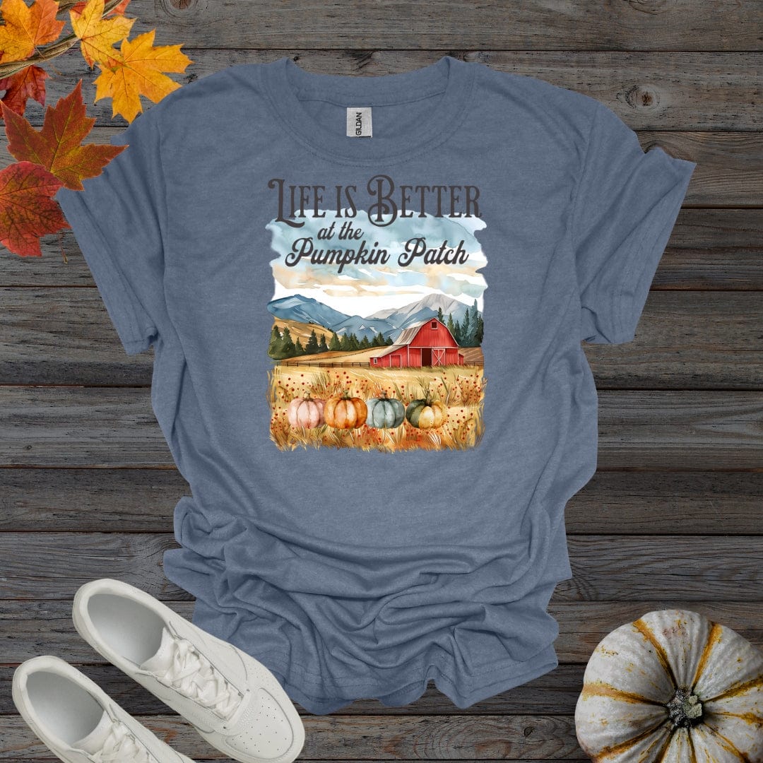 Heather Indigo / S Life Is Better At The Pumpkin Patch - Version 2 Shirt