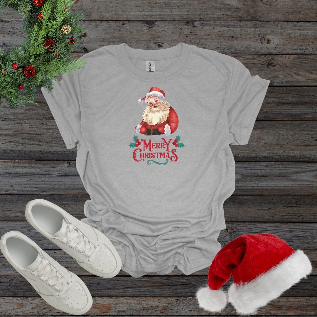 Sport Grey / S Merry Christmas Santa Shirt