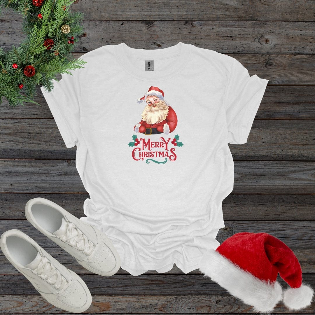 White / S Merry Christmas Santa Shirt