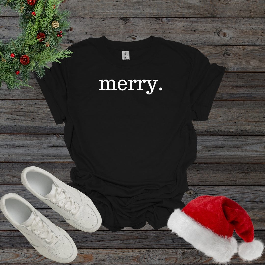 Black / S Merry. Christmas Shirt