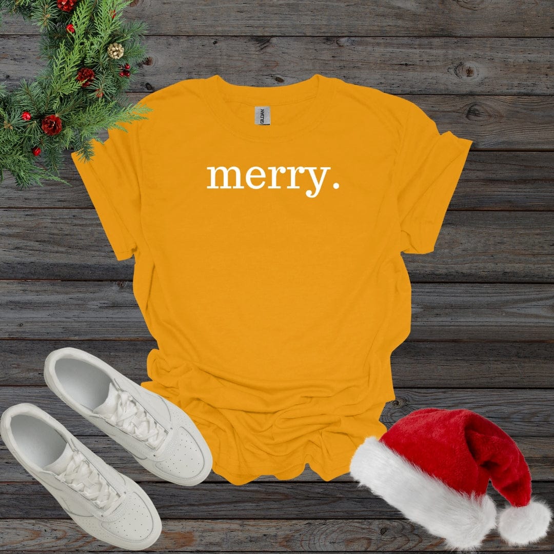 Gold / S Merry. Christmas Shirt