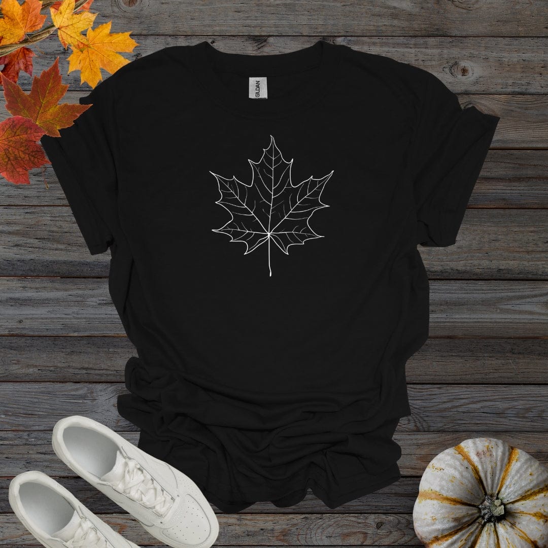 Black / S Minimalist Fall Leaf Shirt