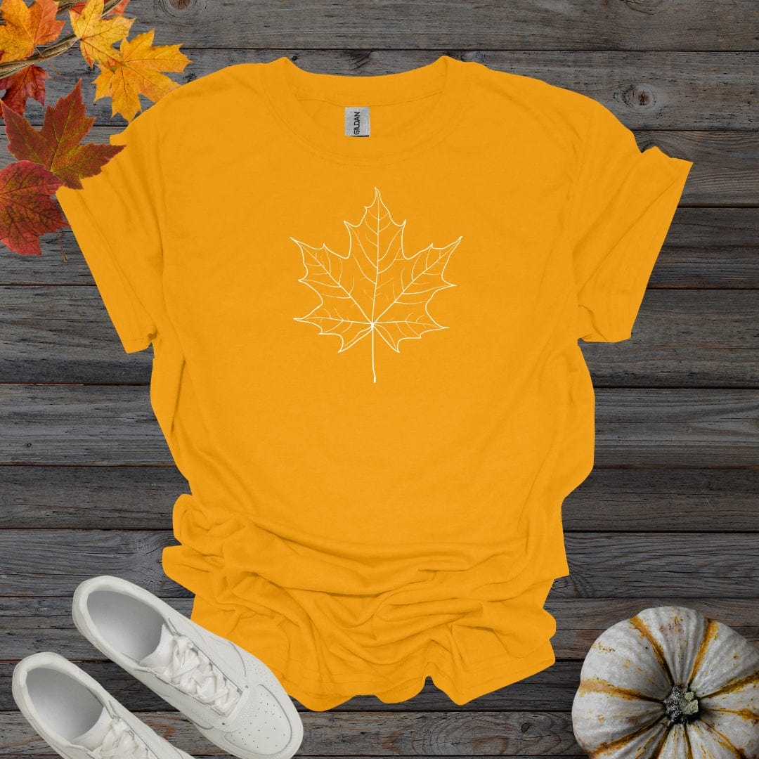 Gold / S Minimalist Fall Leaf Shirt