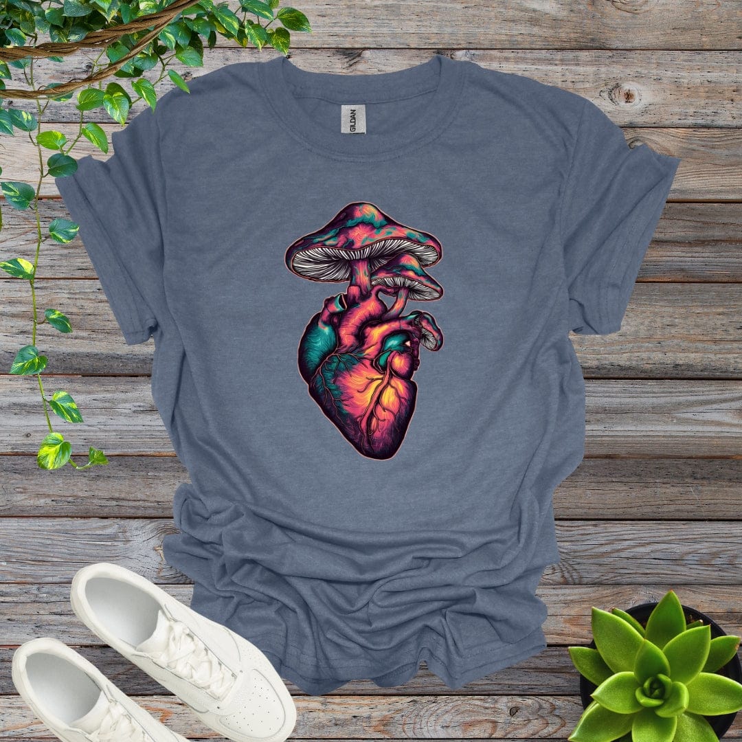 Heather Indigo / S Mushroom Heart - Version 1 Shirt