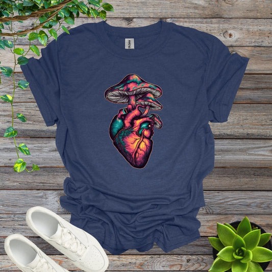 Heather Navy / S Mushroom Heart - Version 1 Shirt