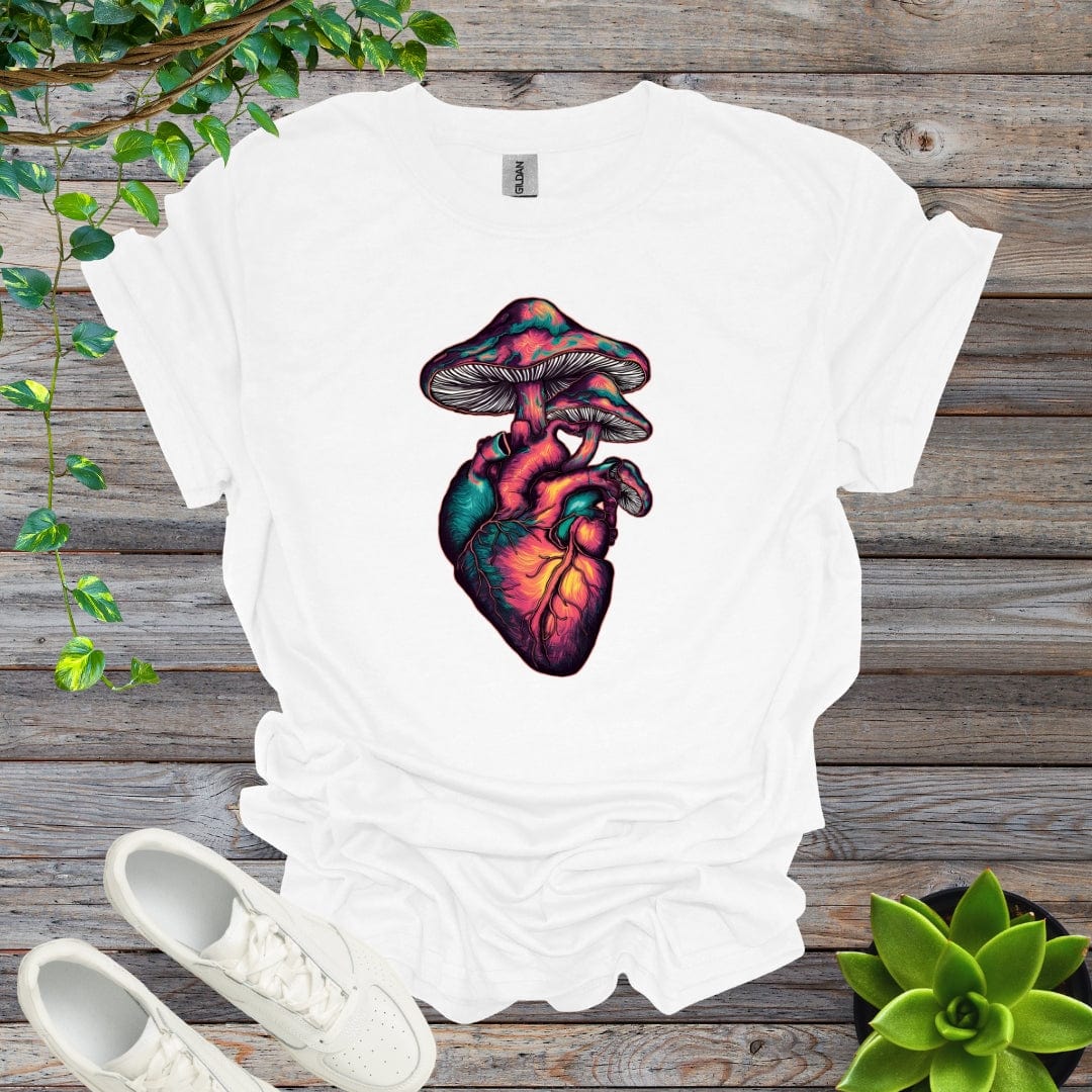 White / S Mushroom Heart - Version 1 Shirt