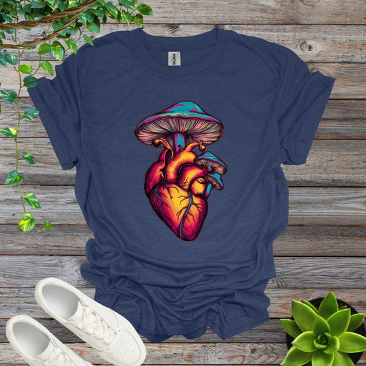 Heather Navy / S Mushroom Heart - Version 3 Shirt