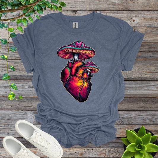 Heather Indigo / S Mushroom Heart - Version 4 Shirt