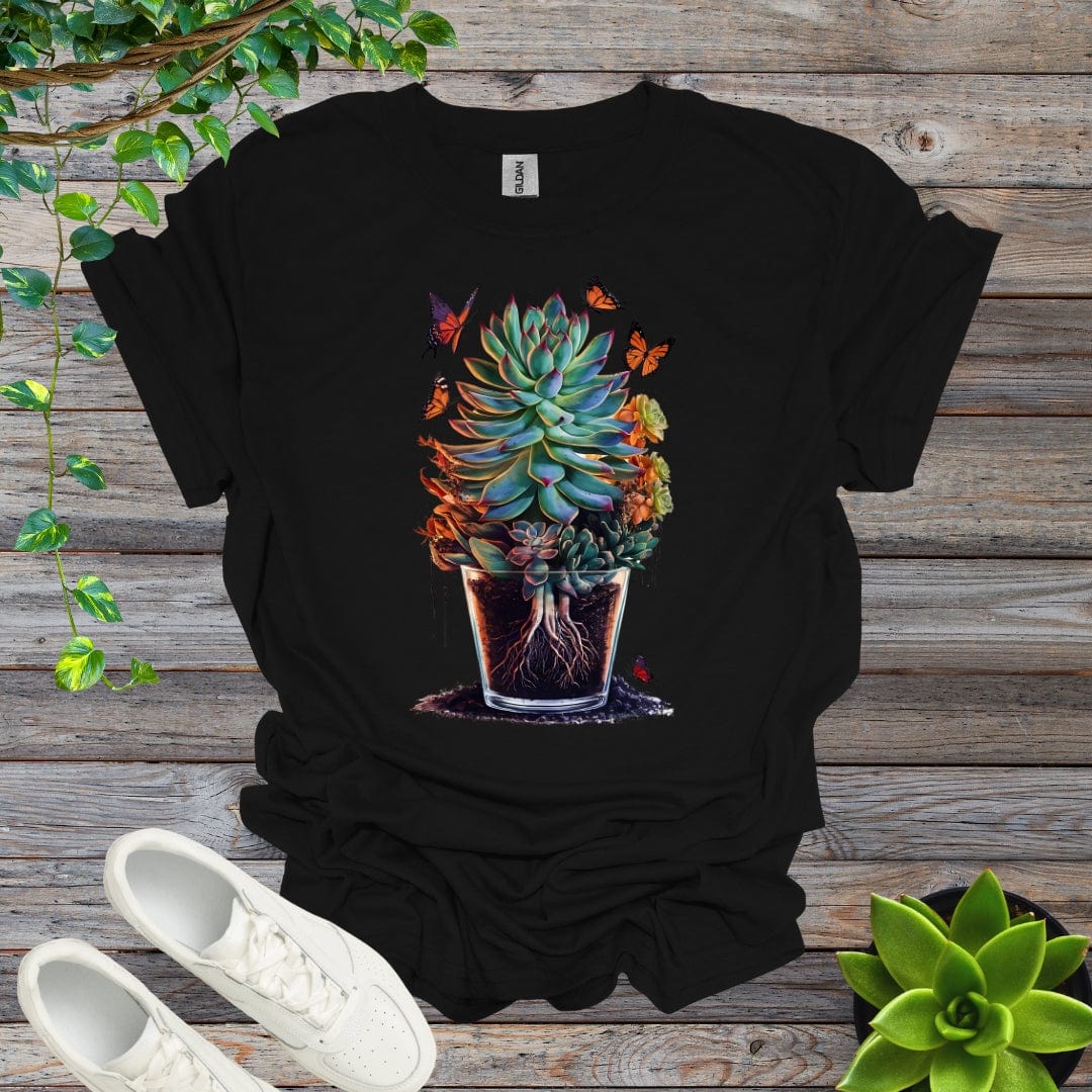 Black / S Potted Succulent - Version 1 Shirt