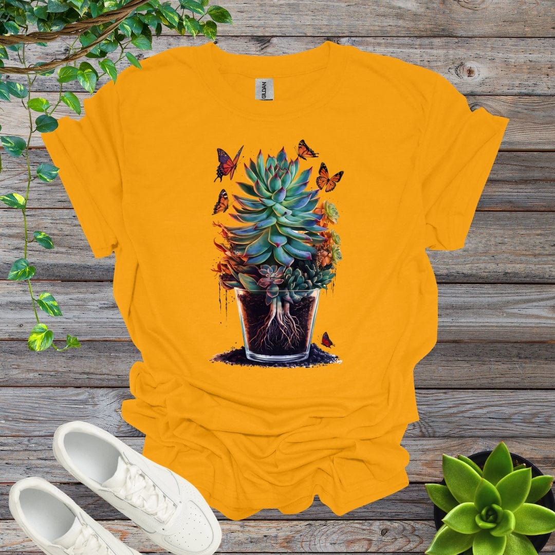 Gold / S Potted Succulent - Version 1 Shirt