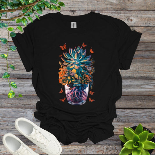 Black / S Potted Succulent - Version 2 Shirt