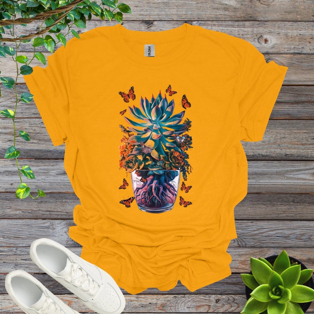 Gold / S Potted Succulent - Version 2 Shirt