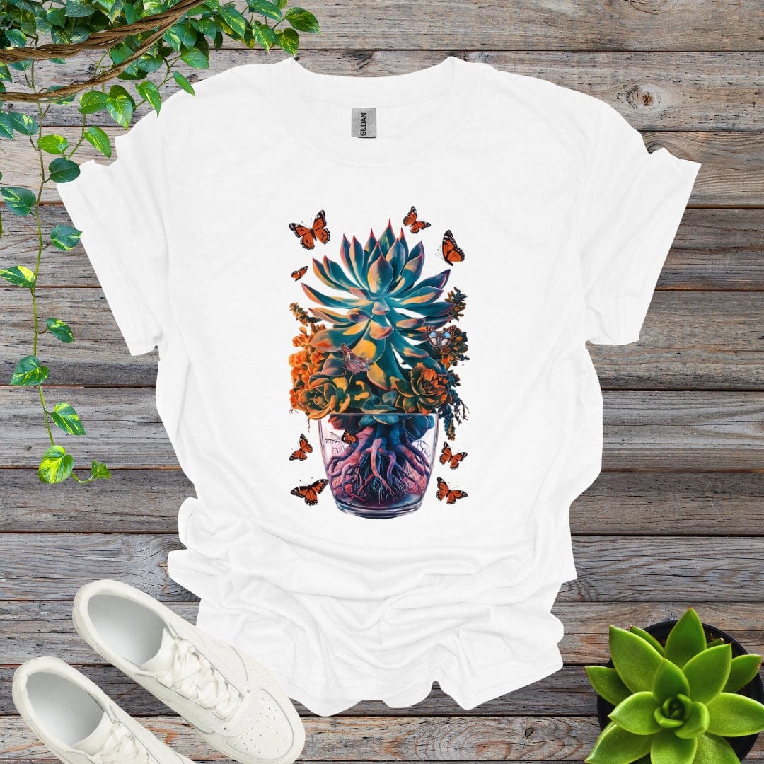 White / S Potted Succulent - Version 2 Shirt