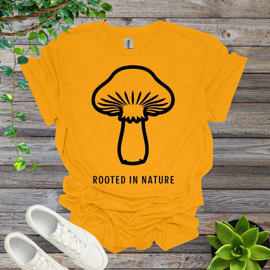 Gold / S Rooted In Nature Mushroom - Minimalistic Shirt