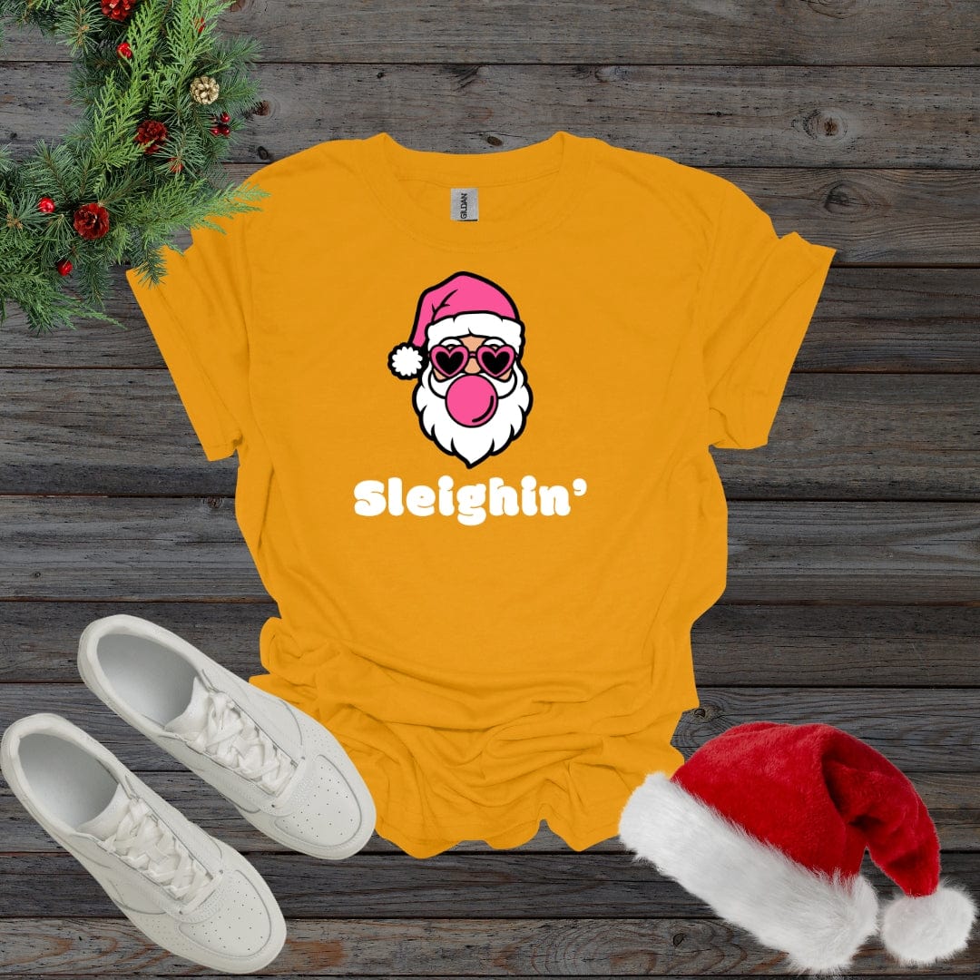 Gold / S Sleighin' Santa Sassy Shirt