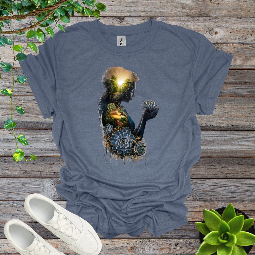 Heather Indigo / S Succulent Girl - Version 1 Shirt