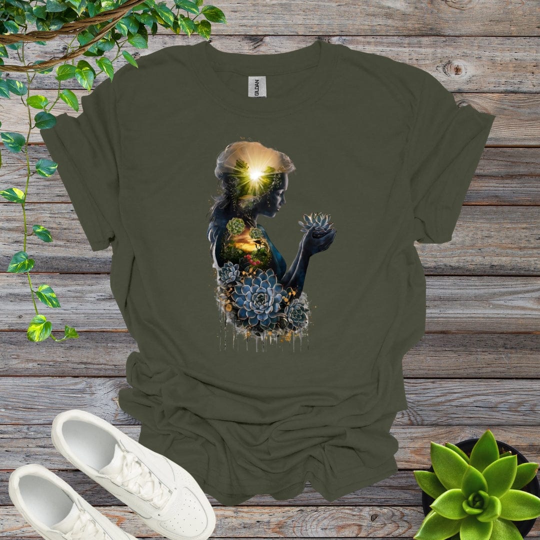 Military Green / S Succulent Girl - Version 1 Shirt